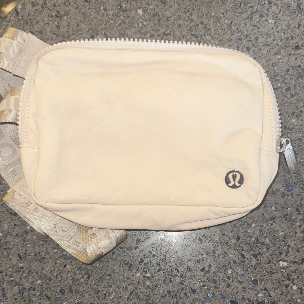 lululemon athletica Cream Belt Bag with Branded Strap